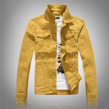 Load image into Gallery viewer, Jeans Coats Jacket Men's Korean Style Spring and Autumn Denim Jacket Slim Long-sleeved Casual Denim Jacket Solid Color Young Boy