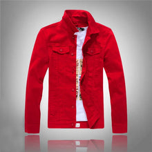 Load image into Gallery viewer, Jeans Coats Jacket Men's Korean Style Spring and Autumn Denim Jacket Slim Long-sleeved Casual Denim Jacket Solid Color Young Boy