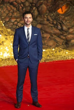 Load image into Gallery viewer, Classic Style Dark Blue Tuxedos Inspired By Men Suit Worn In James Bond Wedding Suit For Men Groom Jacket Pants Bow BLack