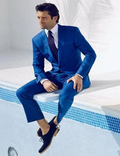 Load image into Gallery viewer, Classic Style Dark Blue Tuxedos Inspired By Men Suit Worn In James Bond Wedding Suit For Men Groom Jacket Pants Bow BLack