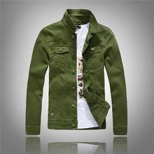 Load image into Gallery viewer, Jeans Coats Jacket Men's Korean Style Spring and Autumn Denim Jacket Slim Long-sleeved Casual Denim Jacket Solid Color Young Boy