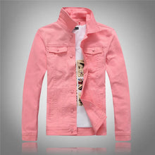 Load image into Gallery viewer, Jeans Coats Jacket Men's Korean Style Spring and Autumn Denim Jacket Slim Long-sleeved Casual Denim Jacket Solid Color Young Boy