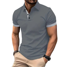Load image into Gallery viewer, Summer Short Sleeve Polo Shirt Mens Large Stritching T Shirts Lapel Business Breathable Tee Shirt Lightweight Sweatwear