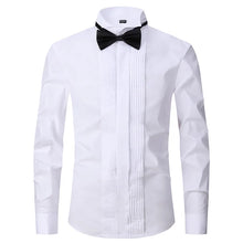 Load image into Gallery viewer, Classic Winged Collar Dress Shirt Men Wingtip Tuxedo Formal With Shirts Red Black Bow Tie Party Dinner Wedding Bridegroom S-8XL