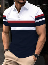 Load image into Gallery viewer, The 2025 summer new men's POLO shirt features a casual fashionable comfortable and breathable 3D striped pattern print