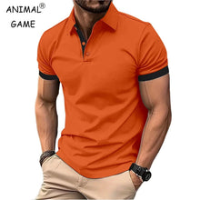 Load image into Gallery viewer, Summer Short Sleeve Polo Shirt Mens Large Stritching T Shirts Lapel Business Breathable Tee Shirt Lightweight Sweatwear
