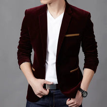 Load image into Gallery viewer, Brand Mens Corduroy Blazers Autumn Spring Fashion Male Slim Fat Casual Suit Jacket Men Blazer Masculino Clothing Vetement Homme