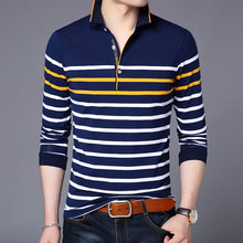 Load image into Gallery viewer, Liseaven Men Polo Shirt Cotton New Long Sleeve Striped Polos Slim Fit Male Shirt Camisas Tees Tops