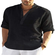 Load image into Gallery viewer, Hot Men Shirts Men's Long Sleeve Cotton Linen Shirt Casual Shirt Oversize Large Size Shirt for Men Beach Style Hawaiian Vacation
