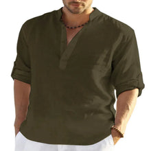 Load image into Gallery viewer, Hot Men Shirts Men's Long Sleeve Cotton Linen Shirt Casual Shirt Oversize Large Size Shirt for Men Beach Style Hawaiian Vacation