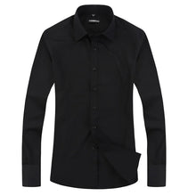 Load image into Gallery viewer, Men's French cufflinks shirt, men's slim fit long sleeved business sleeve nail free business formal men's solid color shirt