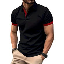 Load image into Gallery viewer, Summer Short Sleeve Polo Shirt Mens Large Stritching T Shirts Lapel Business Breathable Tee Shirt Lightweight Sweatwear
