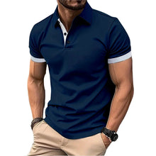 Load image into Gallery viewer, Summer Short Sleeve Polo Shirt Mens Large Stritching T Shirts Lapel Business Breathable Tee Shirt Lightweight Sweatwear