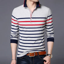Load image into Gallery viewer, Liseaven Men Polo Shirt Cotton New Long Sleeve Striped Polos Slim Fit Male Shirt Camisas Tees Tops