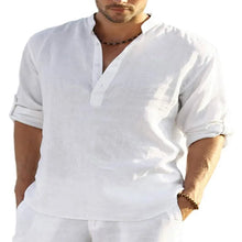 Load image into Gallery viewer, Hot Men Shirts Men's Long Sleeve Cotton Linen Shirt Casual Shirt Oversize Large Size Shirt for Men Beach Style Hawaiian Vacation
