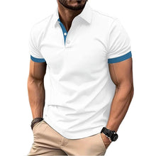 Load image into Gallery viewer, Summer Short Sleeve Polo Shirt Mens Large Stritching T Shirts Lapel Business Breathable Tee Shirt Lightweight Sweatwear