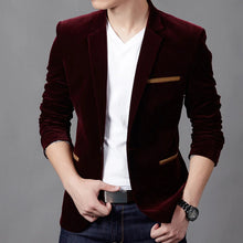 Load image into Gallery viewer, Brand Mens Corduroy Blazers Autumn Spring Fashion Male Slim Fat Casual Suit Jacket Men Blazer Masculino Clothing Vetement Homme