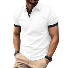 Load image into Gallery viewer, Summer Short Sleeve Polo Shirt Mens Large Stritching T Shirts Lapel Business Breathable Tee Shirt Lightweight Sweatwear