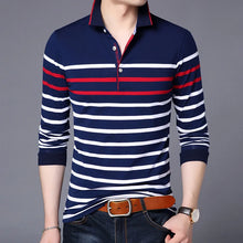 Load image into Gallery viewer, Liseaven Men Polo Shirt Cotton New Long Sleeve Striped Polos Slim Fit Male Shirt Camisas Tees Tops