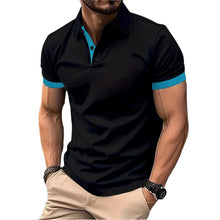Load image into Gallery viewer, Summer Short Sleeve Polo Shirt Mens Large Stritching T Shirts Lapel Business Breathable Tee Shirt Lightweight Sweatwear