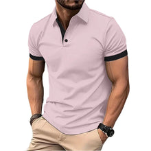 Load image into Gallery viewer, Summer Short Sleeve Polo Shirt Mens Large Stritching T Shirts Lapel Business Breathable Tee Shirt Lightweight Sweatwear