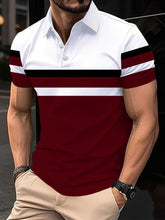 Load image into Gallery viewer, The 2025 summer new men's POLO shirt features a casual fashionable comfortable and breathable 3D striped pattern print