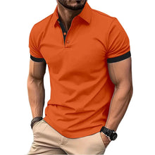 Load image into Gallery viewer, Summer Short Sleeve Polo Shirt Mens Large Stritching T Shirts Lapel Business Breathable Tee Shirt Lightweight Sweatwear