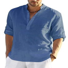 Load image into Gallery viewer, Hot Men Shirts Men's Long Sleeve Cotton Linen Shirt Casual Shirt Oversize Large Size Shirt for Men Beach Style Hawaiian Vacation