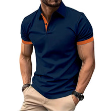 Load image into Gallery viewer, Summer Short Sleeve Polo Shirt Mens Large Stritching T Shirts Lapel Business Breathable Tee Shirt Lightweight Sweatwear