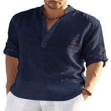 Load image into Gallery viewer, Hot Men Shirts Men's Long Sleeve Cotton Linen Shirt Casual Shirt Oversize Large Size Shirt for Men Beach Style Hawaiian Vacation
