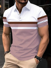 Load image into Gallery viewer, The 2025 summer new men's POLO shirt features a casual fashionable comfortable and breathable 3D striped pattern print