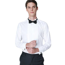 Load image into Gallery viewer, Classic Winged Collar Dress Shirt Men Wingtip Tuxedo Formal With Shirts Red Black Bow Tie Party Dinner Wedding Bridegroom S-8XL