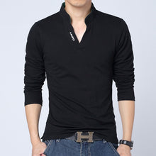 Load image into Gallery viewer, 2022 T-Shirt Men Spring Cotton T Shirt Men Solid Color Tshirt Mandarin Collar Long Sleeve Top Men Brand Slim Fit Tee Shirts 5XL