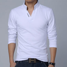 Load image into Gallery viewer, 2022 T-Shirt Men Spring Cotton T Shirt Men Solid Color Tshirt Mandarin Collar Long Sleeve Top Men Brand Slim Fit Tee Shirts 5XL