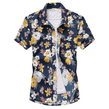 Load image into Gallery viewer, 2021 Fashion Mens Short Sleeve Hawaiian Shirt Fast drying Plus Size Asian Size M-5XL Summer Casual Floral Beach Shirts For Men