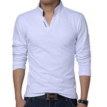 Load image into Gallery viewer, 2022 T-Shirt Men Spring Cotton T Shirt Men Solid Color Tshirt Mandarin Collar Long Sleeve Top Men Brand Slim Fit Tee Shirts 5XL