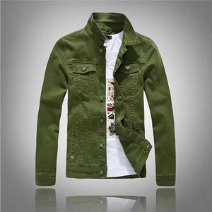 New Fashion Men Denim Jacket Cowboy White Jeans Jacket Men Casual Slim Fit Jeans Jacket Cotton Coat OUTWEAR Male Clothes