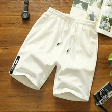 Load image into Gallery viewer, White Shorts Men Japanese Style Polyester Running Sport Shorts for Men Casual Summer Elastic Waist Solid Shorts Printed Clothing