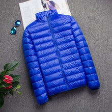 Load image into Gallery viewer, Ultra-light Thin Down Jacket Men's 2022 New Autumn Winter Slim Short Hooded Warm White Duck Down Coat Plus Size Casual Outerwear