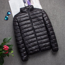 Load image into Gallery viewer, Ultra-light Thin Down Jacket Men's 2022 New Autumn Winter Slim Short Hooded Warm White Duck Down Coat Plus Size Casual Outerwear