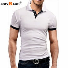 Load image into Gallery viewer, Covrlge Polo Shirt Men Summer Stritching Men&#39;s Shorts Sleeve Polo Business Clothes Luxury Men Tee Shirt Brand Polos MTP129