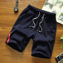 Load image into Gallery viewer, White Shorts Men Japanese Style Polyester Running Sport Shorts for Men Casual Summer Elastic Waist Solid Shorts Printed Clothing