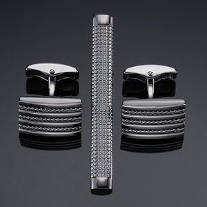 High Quality Cuff links necktie clip set Men Jewelry