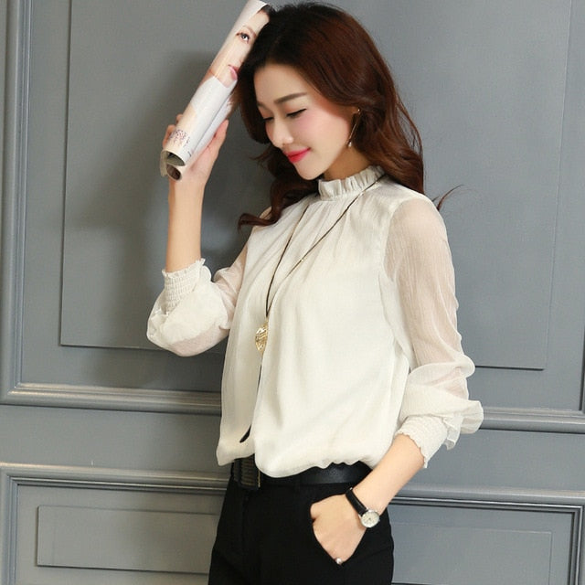 Chiffon blouse long sleeve