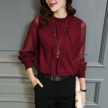 Load image into Gallery viewer, Chiffon blouse long sleeve