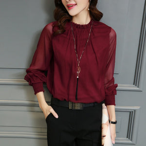 Chiffon blouse long sleeve