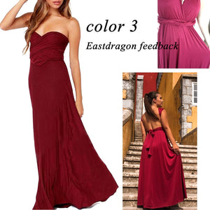 Multiway Wrap Convertible Boho Maxi Club Red Dress