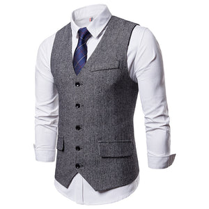 Single Breasted Suit Vest Male Formal Wedding