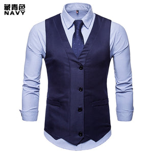 Single Breasted Suit Vest Male Formal Wedding