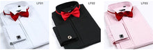 Load image into Gallery viewer, Men&#39;s French Cuff Tuxedo Shirt Solid Color Wing Tip Collar Shirt